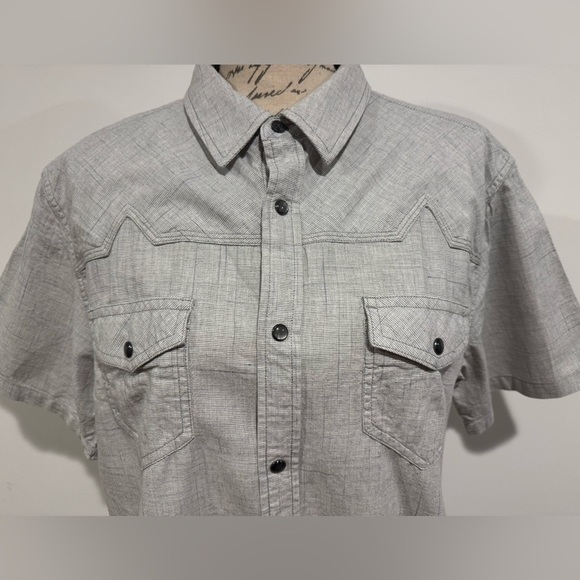 Moonshine Spirit Shirt Men’s Medium Gray Pearl Snap Button Up Casual Western - Picture 2 of 11